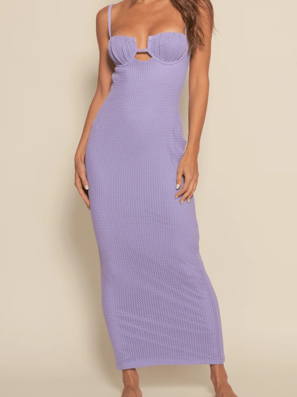 Montce Lilac Knit Maxi Dress with Underwire Detail